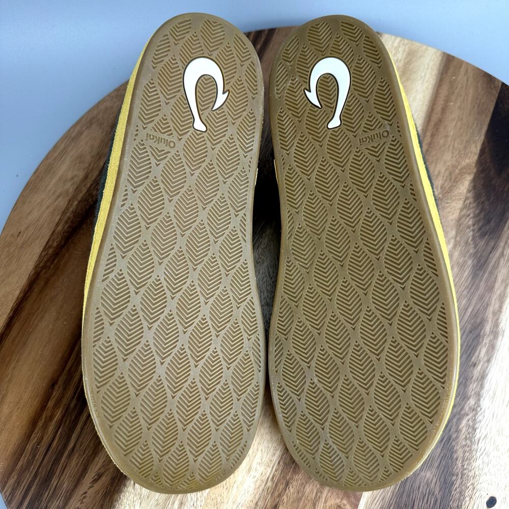 Olukai Hamani Hulu Men's 11 Real Sheep Fur Wool Mule Slippers Green Warm Slip-On - Picture 6 of 7